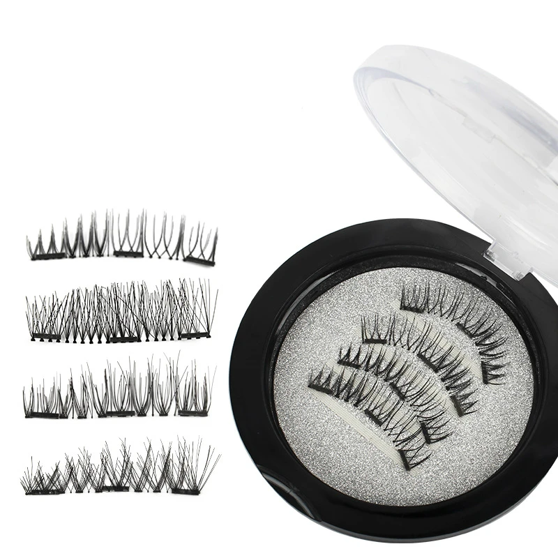 Faux-cils 3D naturels, doux, sans colle, Ultra-fins, à la mode, outils d'extension, 4 pièces