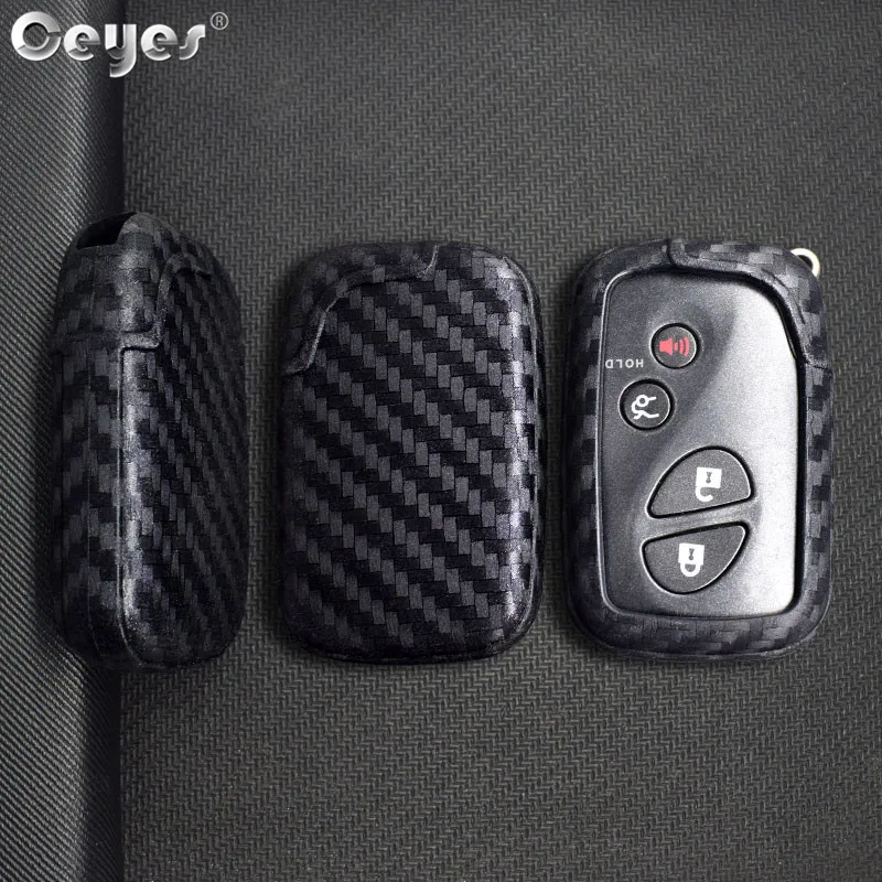 Ceyes Car Styling Smart Remote Silicone Carbon Fiber Key Shell 3 4 Buttons Cover Case For Lexus RX LX GX ES250 RX270 Accessories