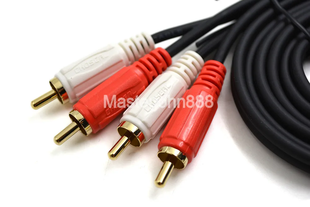 Choseal Male 2RCA To 2RCA Male To Male Aux Audio Cable 1.8M For Car MP3 CD Player Mobile Phone PC Amplifier Gold-Plated