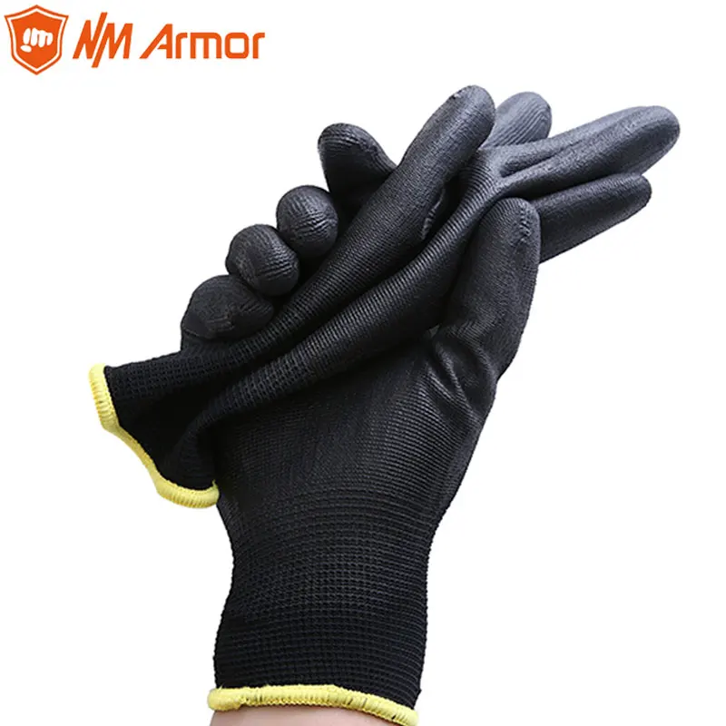 NMArmor Marke Gestrickte Nylon Mit PU Diping Arbeits Sicherheit Schutz Handschuhe