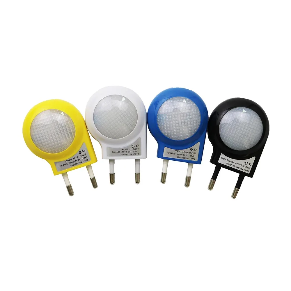 Mini LED Night Light AC110V / 220V 0.7W Lighting Auto Sensor Smart Baby Bedroom Lamp White Black Blue yellow EU Plug Night lamp