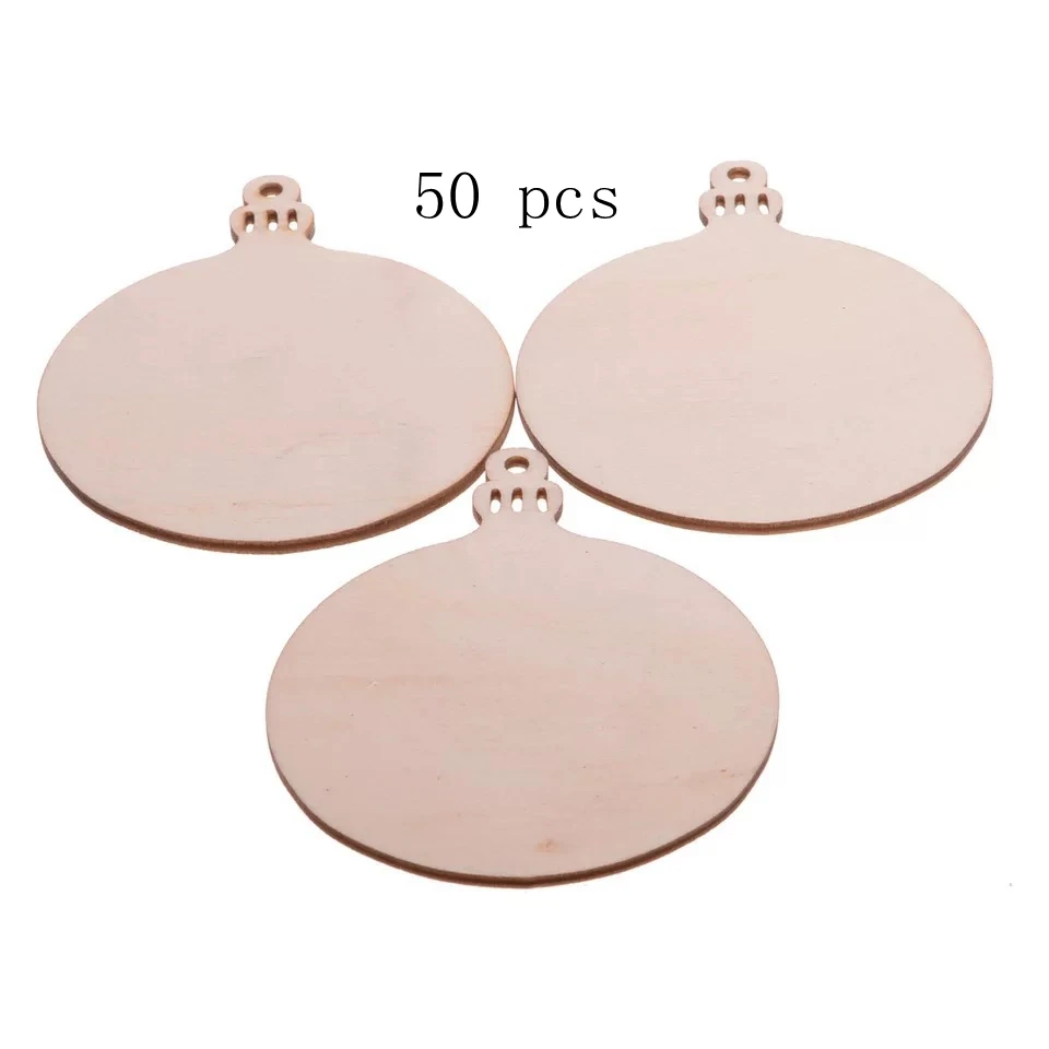 

free shipping 50 pcs Wood Ornament Tag,Pendant Circles,unfinished wood ornament for Christmas