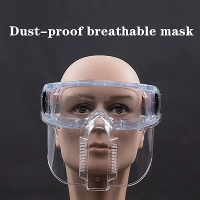 Full-face Safety Mask PC Lens Detachable Welding Polishing Dust-proof Transparent Protect Splash-proof Chemical Kitchen