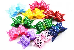 20/50/100pcs /set dog bow tie pattern cute dot pattern candy color dog bow tie in hair grooming hair accessories puppy hair bows