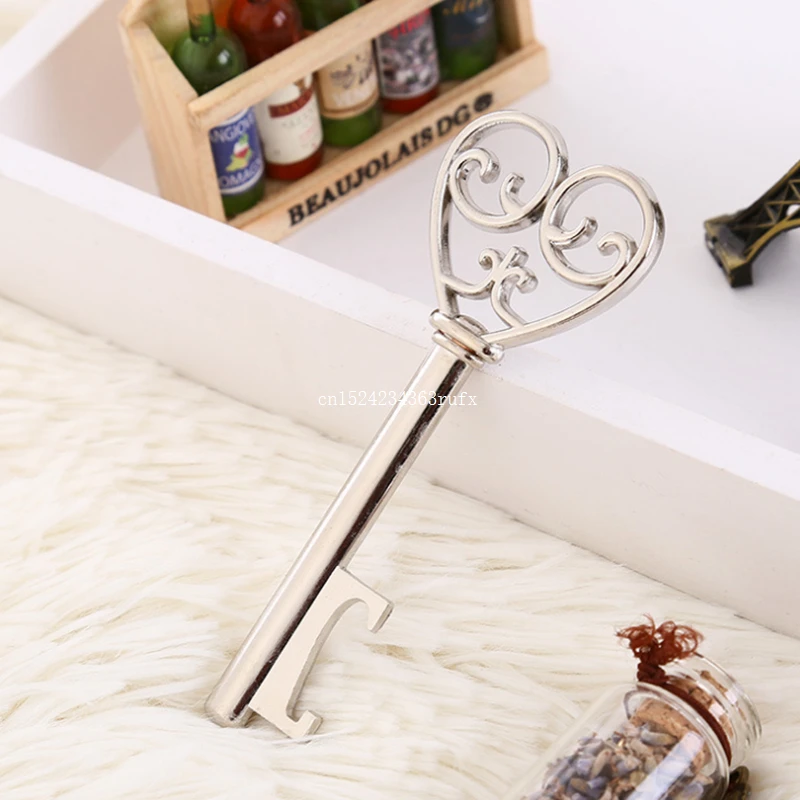 100pcs Beer Bottle Opener Wedding Wedding Favors Key Shaped Bottle Opener Party Gift With Box Package Free Shipping