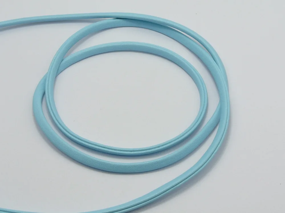 

32.8 Feet Sky Blue Flat Soft Synthetic Leather Jewelry Cord 4X2mm