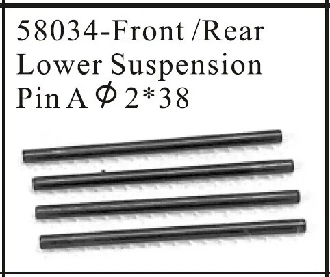 hsp 58034 Front /Rear Lower Suspension Pin A D2*38  For 1:18 1/18 Model Car Buggy Monster Truck Short Course Truck Spare Parts