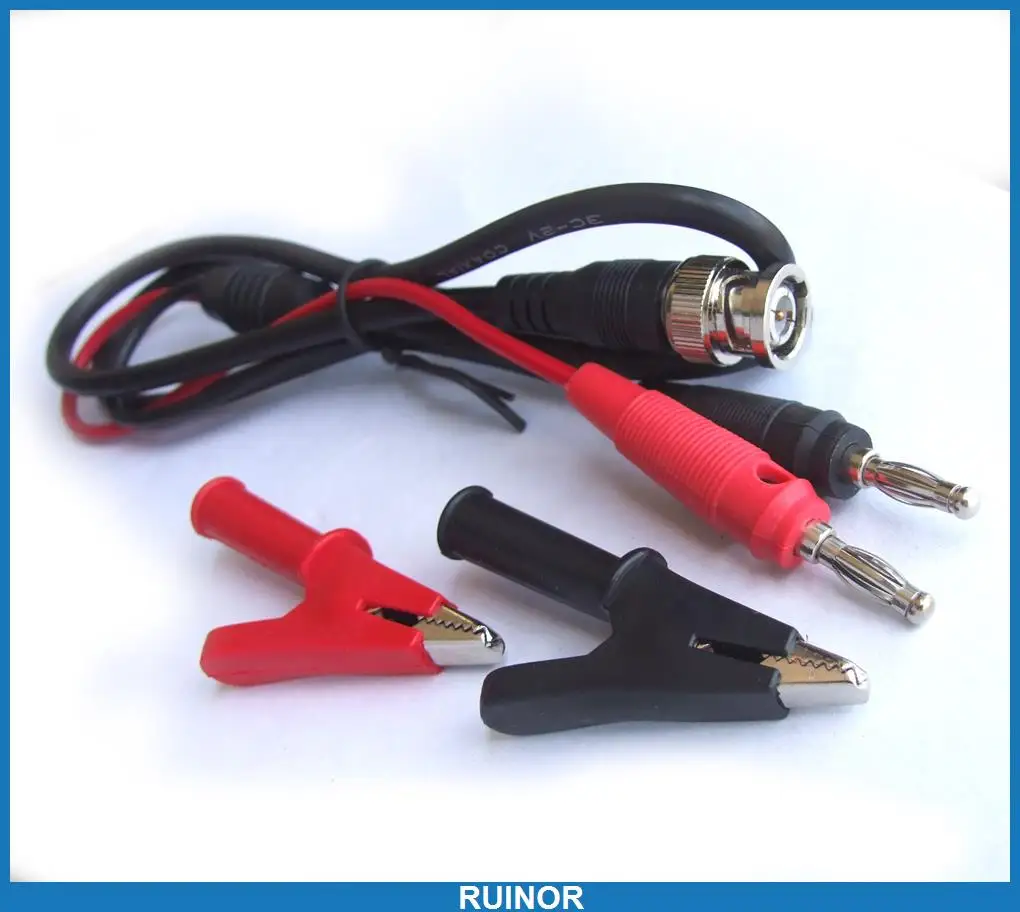 

2Set Male BNC Plug to 4mm Banana Plug Cable 100cm BNC to Alligator Clip Clamp