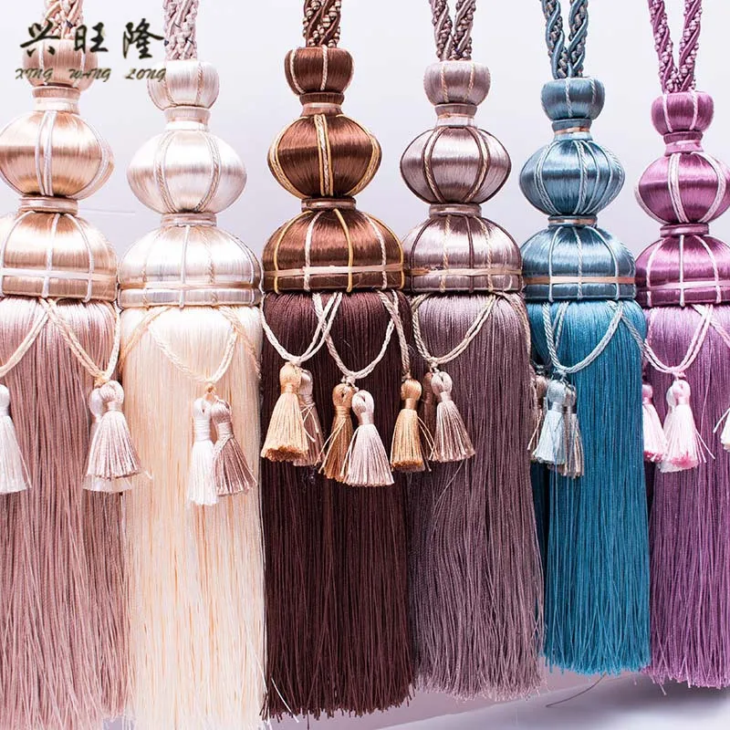 

XWL 2Pcs Curtain Tassel Brush Tower Tiebacks Hanging Bind Ropes Belt Buckle Curtain Hook Holder Curtain Accessory Straps Tieback