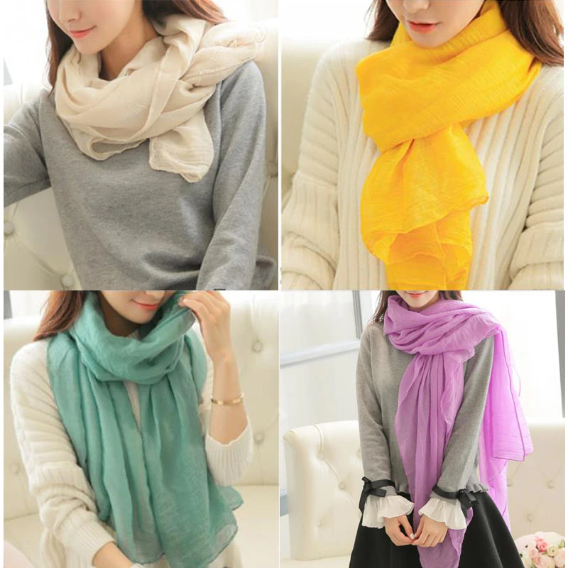 Foulards en Lin Solide pour Femmes, Châle de Marque de Luxe, Hijab Musulman, Enveloppes Douces, Bande de Sauna, Bufandas, Nouvelle Collection