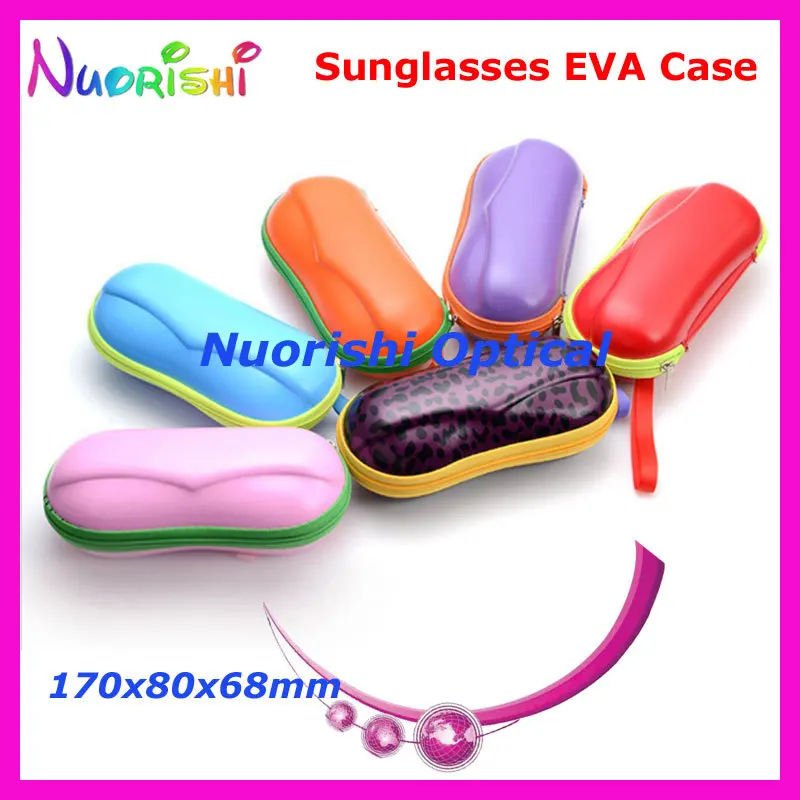 

20pcs Shiny Fresh Colorful Eyeglass Glasses Sunglass Sunglasses Zipper 6 Colors EVA Case Box ML032 Free Shipping