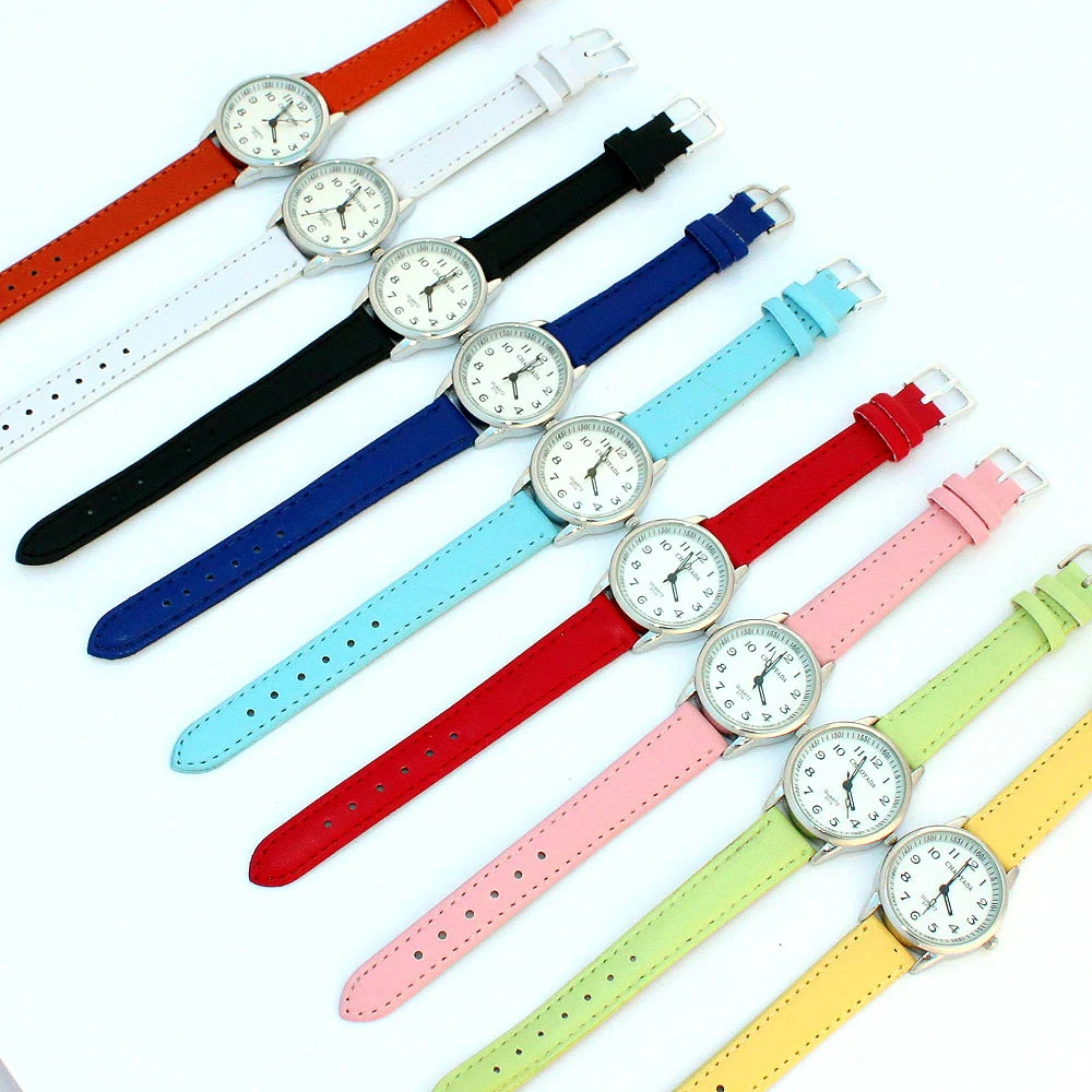 Chaoyada kind Horloges Meisje Lederen Band Leer Tijd Kids Horloge Studenten Quartz Horloge Casual Mode kinderen Geschenken