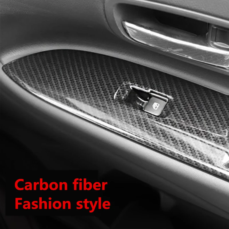 For Mitsubishi Outlander 2013 2015 2016 2017 2018 Glass upgrade panel Door armrest panel ABS Carbon fiber Interior decoration