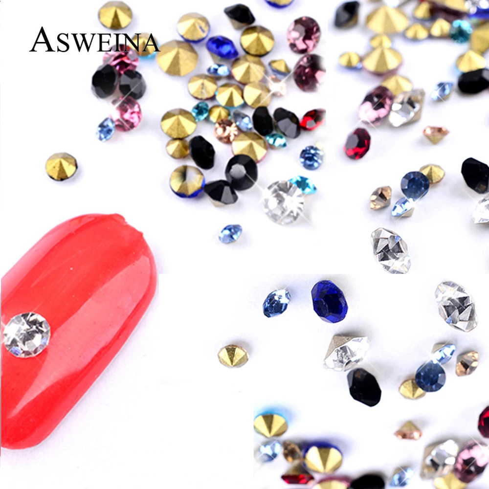 Glass Crystal Rhinestones Wheel Love Heart Pearl Stones Mixed Colorful AB Flat Back Glass Chameleon 3D Nail Art DIY Decoration