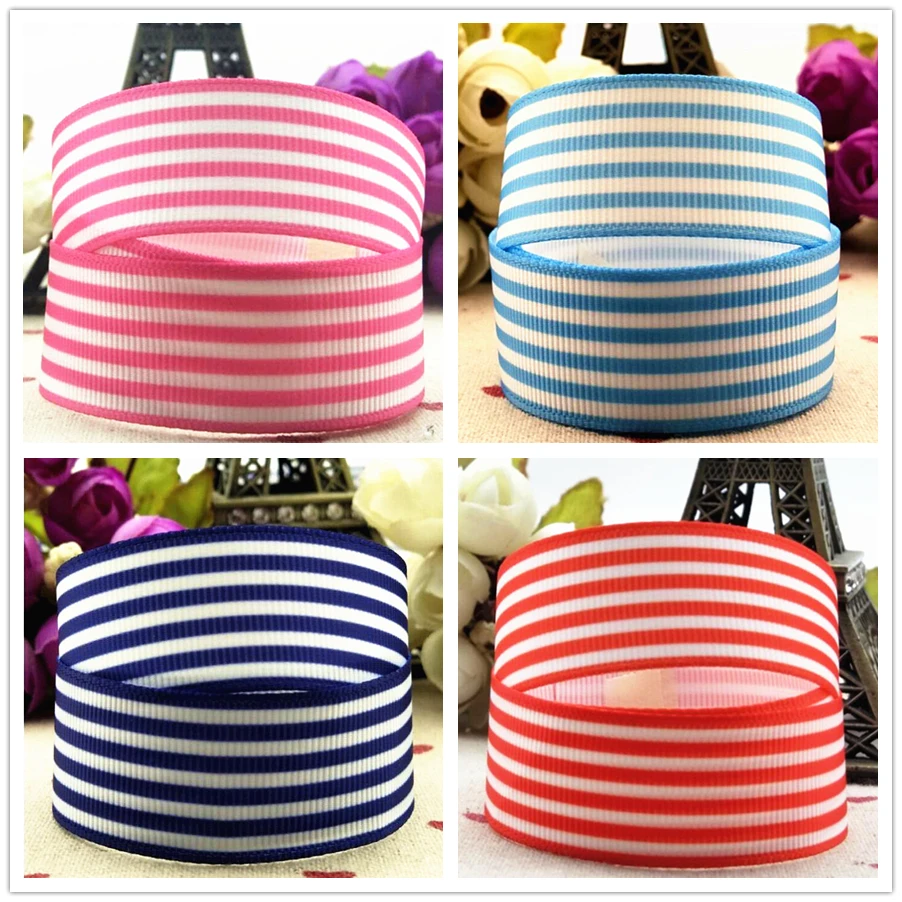 10 YardS 25MM stripe cartoon ribbonDIY hand material shoulder strap gift wrap with bow. Grosgrain ribbons belt