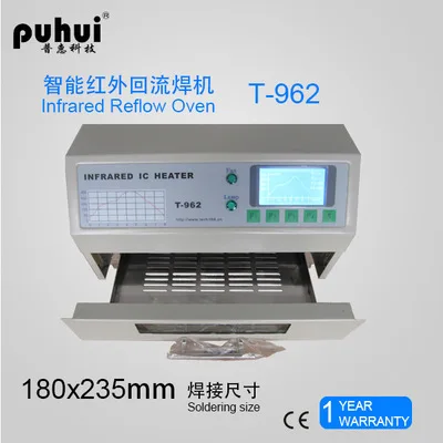 Hot sell,In Stock PUHUI T-962 800W Infrared IC Heater Desktop Reflow Solder Oven BGA SMD SMT Rework Station  Reflow Wave Oven