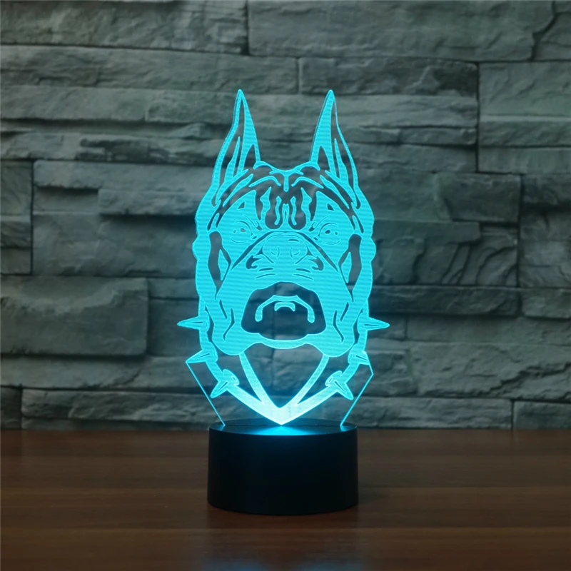 

3D dobermann pinscher LED Table Lamp USB Dog Nightlight 7 Colors Kids bedRoom Decor Sleep Light Fixture Christmas Novelty Gifts