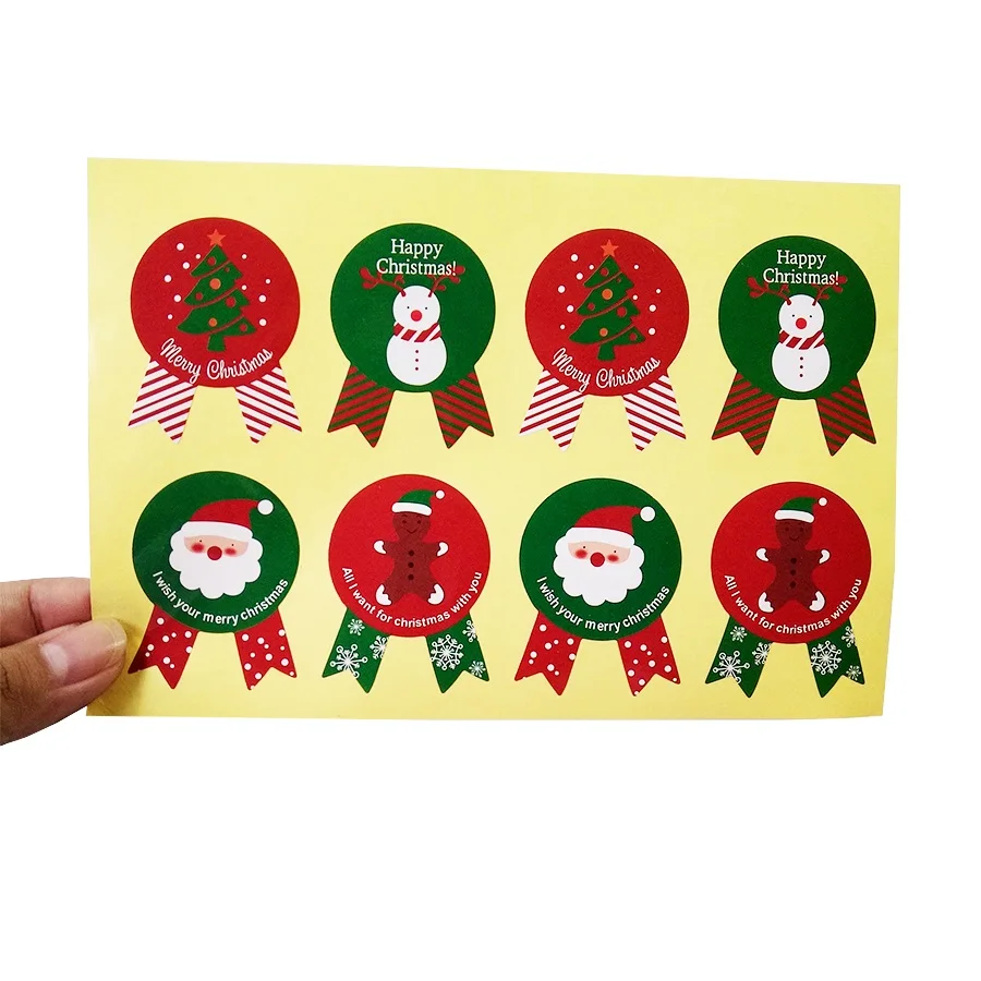80 Teile/los Weihnachten Themen Geschenk Verpackung Label Aufkleber Für Backen Paket Box Taschen Dichtung Aufkleber Medaille Form Dekor Scrapbooking