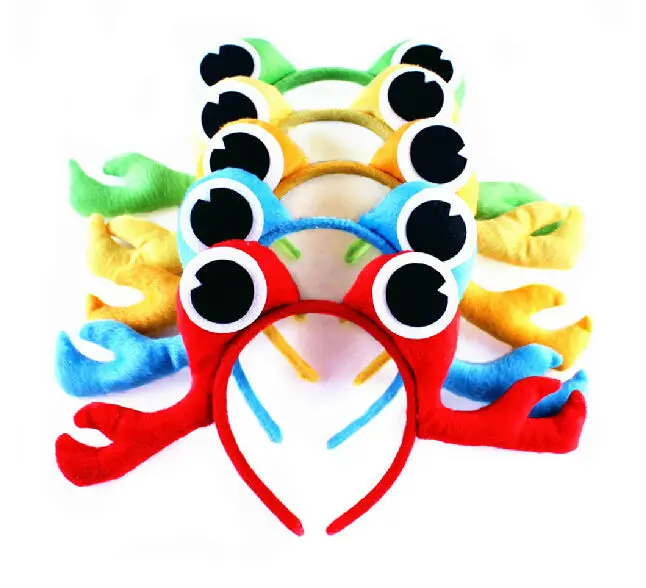 

10pcs/lot Kids Costumes Party Cartoon Crabs Headdress Headbands Halloween Birthday Decorations Take-home Favors Plush Toys