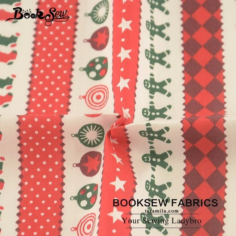 Booksew 100% Cotton Twill Fabric Christmas Design Home Textile Sewing Cloth Quilting DIY Patchwork Baby Craft Cushion Bedsheet