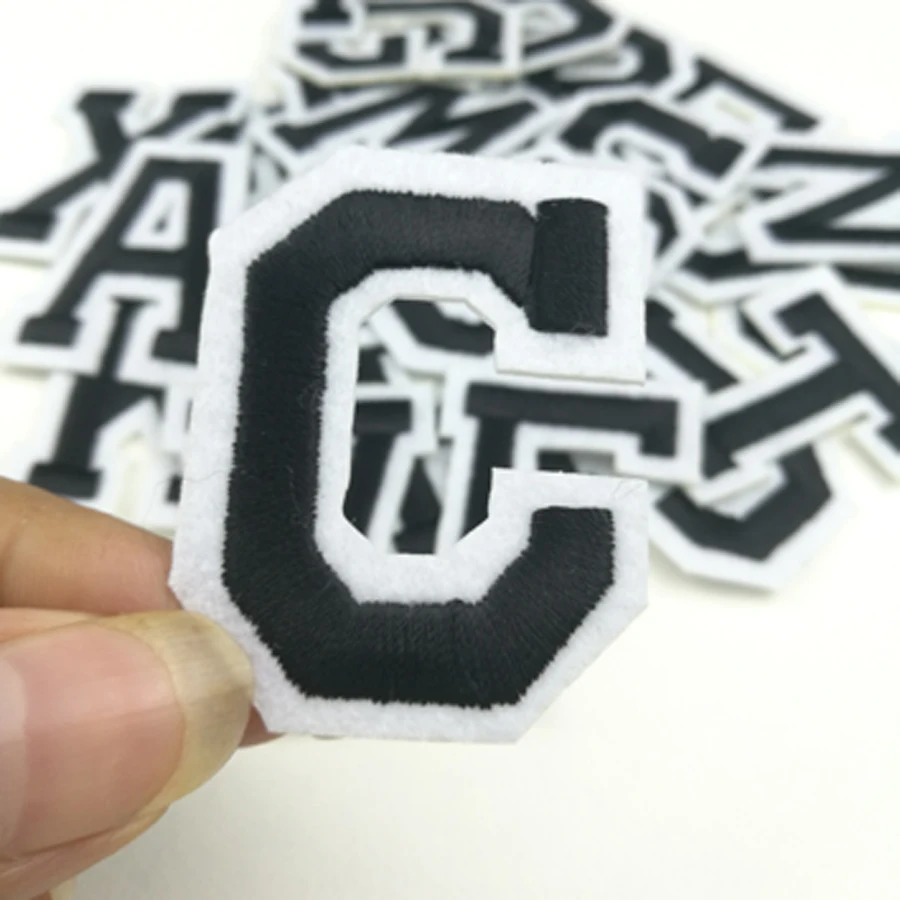 1pcs/set (Can choose) English Letter Embroidered Iron On Patches For Clothing Alphabet Appliques DIY Accessory