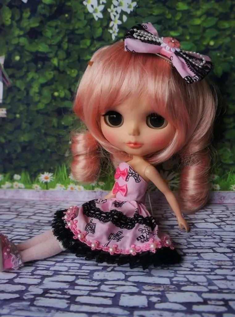 [[Wamami] Tay Búp Bê Pullip Azone Đầm Dễ Thương Bộ Trang Phục Lolita Hồng