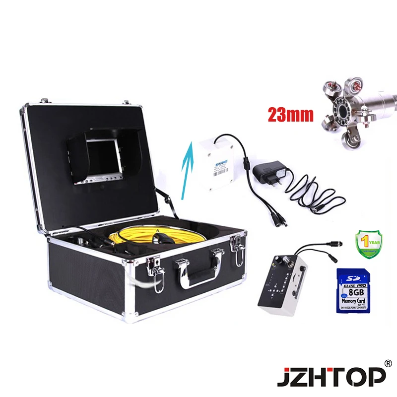 

Recording Pipe Drain Sewer Snake Video Inspection Camera 30 Meter Cable Monitor Pipe Borescope Snake Camera 8G SD Card