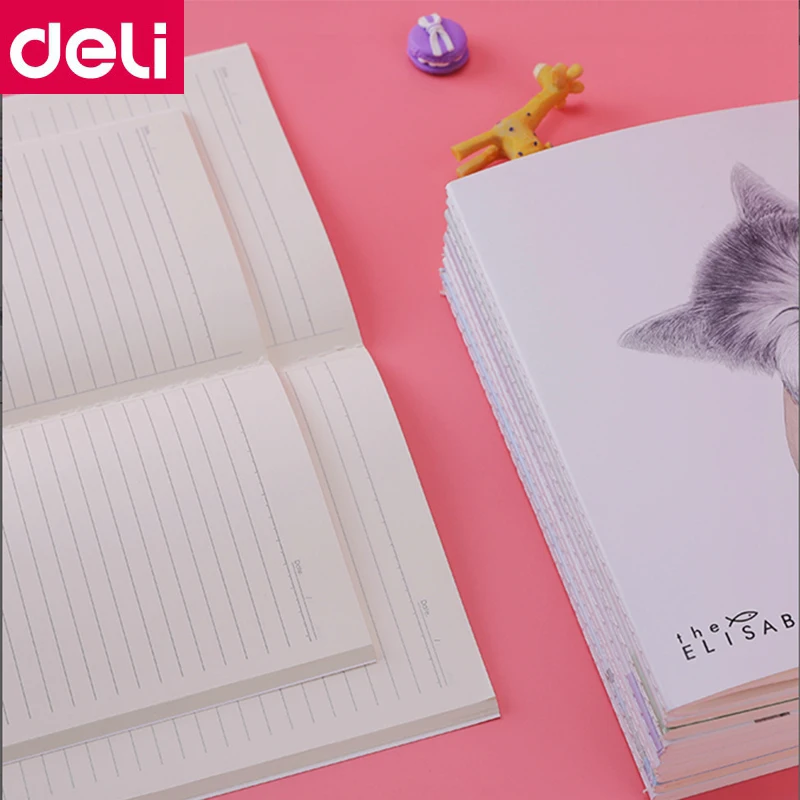 1PCS Deli A5(210x148mm) B5(250x175mm) Suture book Notebook Writing book Cartoon cover books student children notebooks