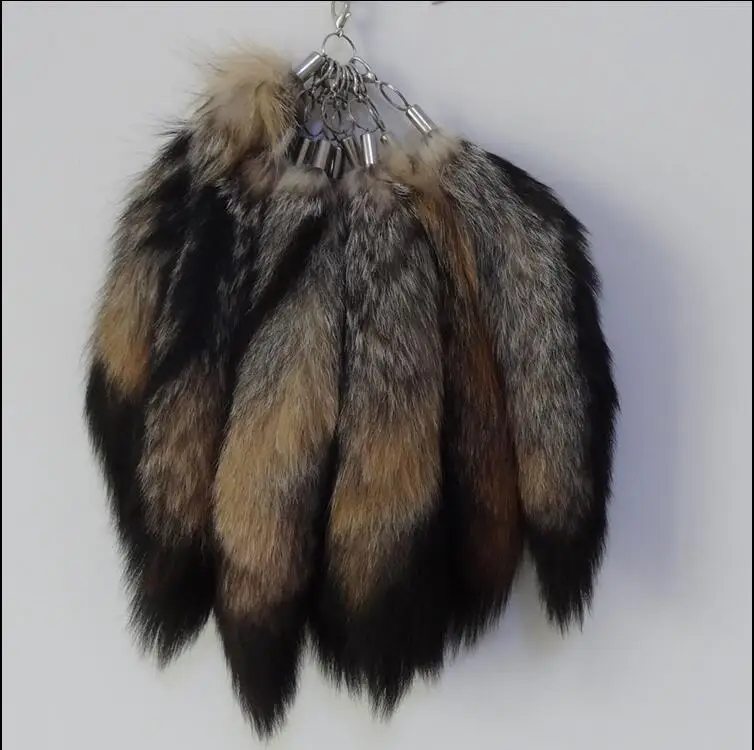 Portachiavi Coda Di Volpe Pelosa 40 Cm Con Clip In Metallo - Ciondolo Per Borsa E Accessorio Cosplay Unisex - 4