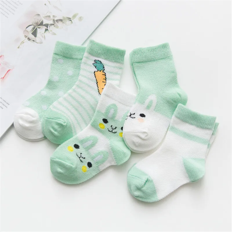 5Pairs/lot Soft Cotton Kids Socks For Girls Boys Casual Cartoon Baby Breathable Boys Girls Autumn Children\'s Socks Gifts 2022