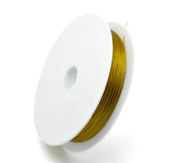 DoreenBeads golden tone Steel Beading Wire 0.38mm, sold per lot of 1 roll(80M) (B15910), yiwu