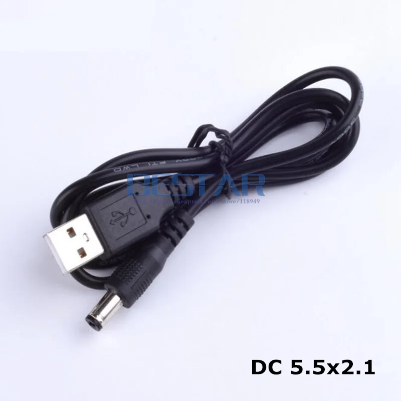 USB zu 5,5mm/2,1mm 5 Volt DC Jack Typ M 5,5mm 1 mt 3 füße