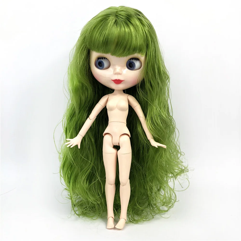 

Factory Blyth Doll shiny green wave hair white skin Blyth Dolls Joint nude Body DIY BJD toys Fashion toy for Girl Christmas 2022