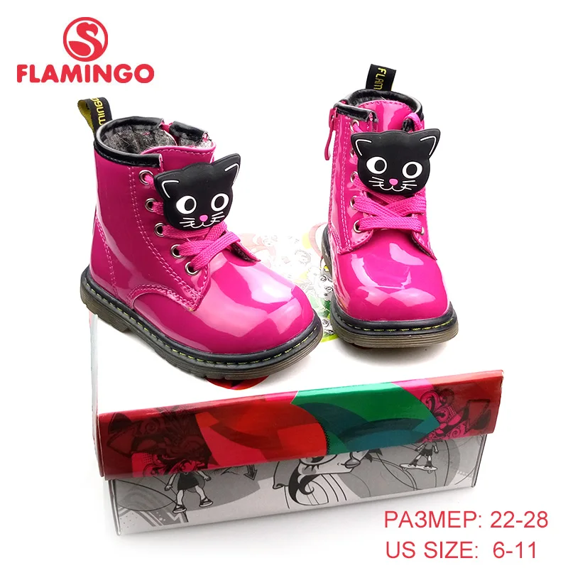 FLAMINGO Autumn Non-slip Keep Warm Children\'s shoes Fashion Toddler Boots Size 22-28 Kids shoes Free shipping 82B-BNP-0956/0958