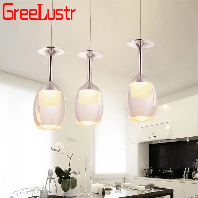 Home Deco Wine Glass Lâmpadas LED Pendant, Loft Chandeliers, Lâmpada Pendurada para Bar, Cozinha, Luz Interior Lustre, Iluminação Industrial Dec