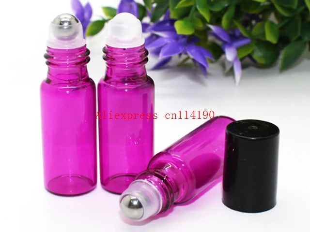 3 colours 500 cái/lốc Dày 5 ml Rỗng Cuộn trên Chai Thủy Tinh Frosted đối với Nước Hoa Tinh Dầu Chai Con Lăn Kim Loại bóng