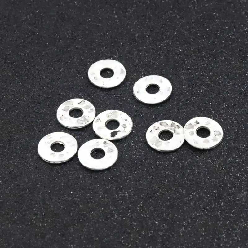 50 stücke silberne Farbe runde Metall perle dünne Dichtung lose Abstand halter Perle für Schmuck finden Loch 4mm Größe 12mm DIY Schmuck Zubehör – Detail 5