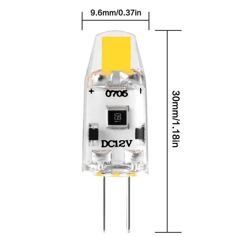 20 Pack G4 LED Bulb 12V DC Dimmable COB LED G4 Lamp Light Bulbs 1.5W 360 Beam Angle Replace 15W Halogen Warm Natural Cool White