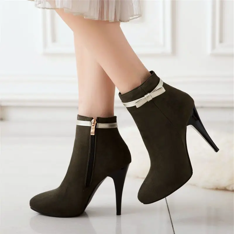 BLXQPYT Big Size 33-50 ankle boot short Sexy shoes Woman Spring Autumn winter High Heels Ladies Wedding Party Shoes 2-5