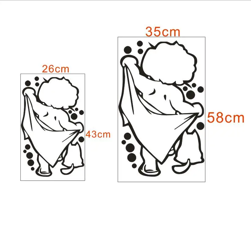 Cartoon Cute Kids Bathing Wall Stickers Glass Door Window Waterproof Decor Art Mural Baby Shower Bathroom Vinyl Sticker Decals