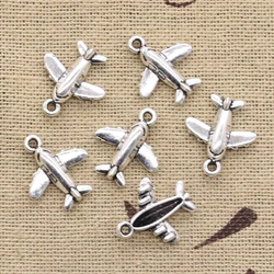 50pcs Charms Lover Plane Airplane 15x14mm Antique Silver Color Plated Pendants Making DIY Handmade Tibetan Silver Color Jewelry