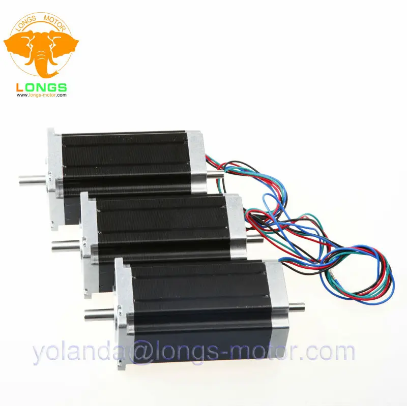 

Stepper Motor 3PCS Nema23 1.8 degree 2 phase 23HS9430B dual shaft 425oz.in 3A CNC Router