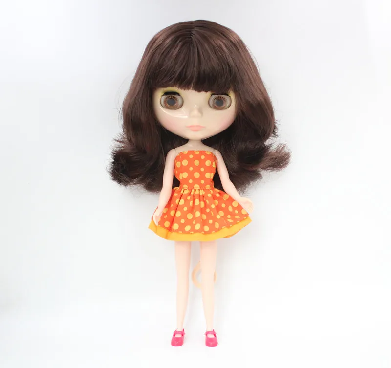 Free Shipping big discount RBL-608 DIY Nude Blyth doll birthday gift for girl 4colour big eye doll with beautiful Hair cute toy