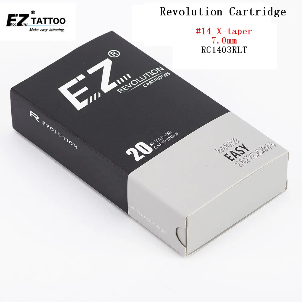 EZ Revolution Cartridge Tattoo Needles Round Liner Sterilized #14 0.40mm X-Taper7.0mm for system machine and grips 20 pcs /lot