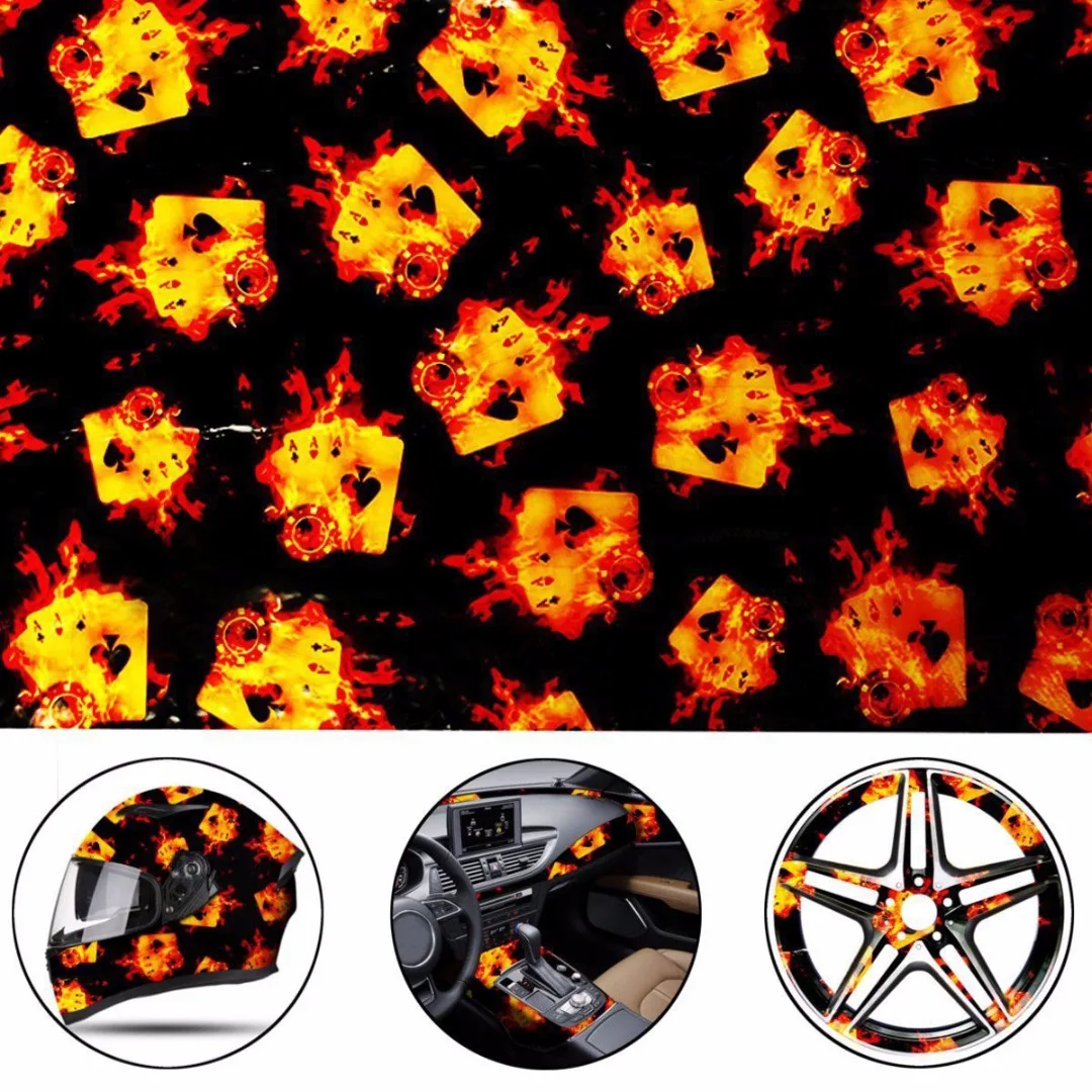 JX-LCLYL 0.5*1m Cool Fire Poker PVA Hydrographic Film Water Transfer Art Printing Film