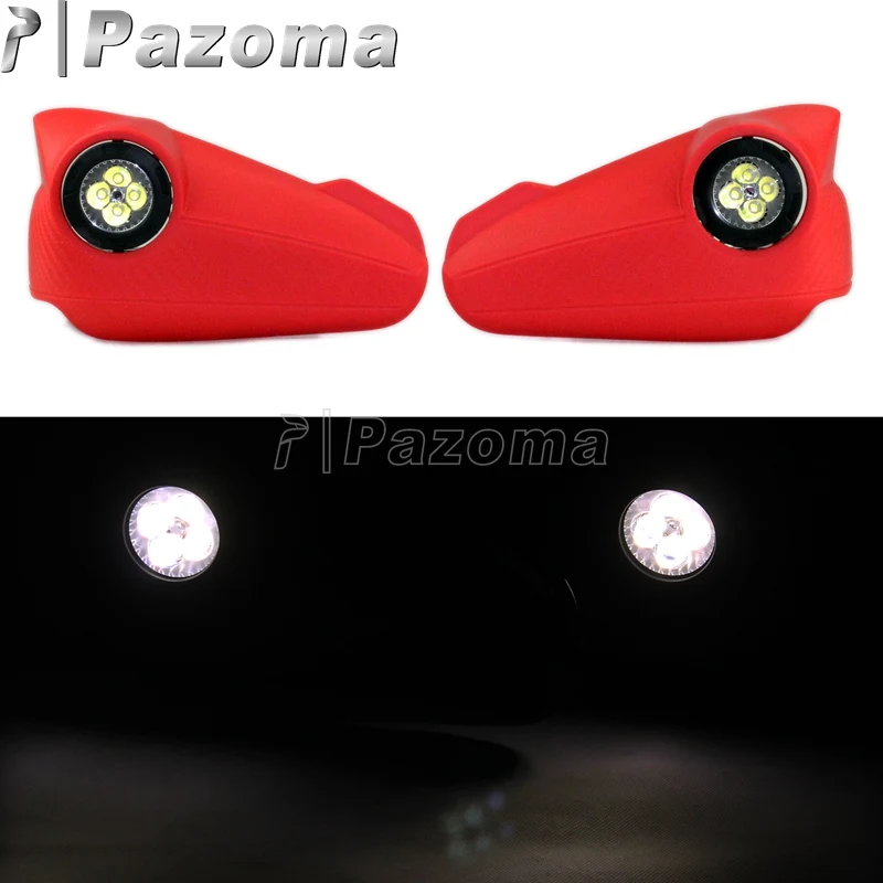 

PAZOMA Red 7/8 "универсальная кисть Bar Hand Guard Handguard со светодиодной подсветкой для Honda CRF100F