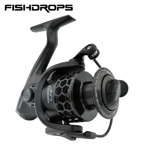 Carretes de Pesca Fishdrops, carrete giratorio 12bb, Pesca ligera de agua salada, tamaño 1000-7000, bobina de rueda de Pesca, gran oferta