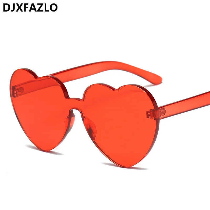 New Fashion Rimless Vintage Love Heart Sunglasses Women Luxury Brand Original Design Sun Glasses female UV400 oculos de sol