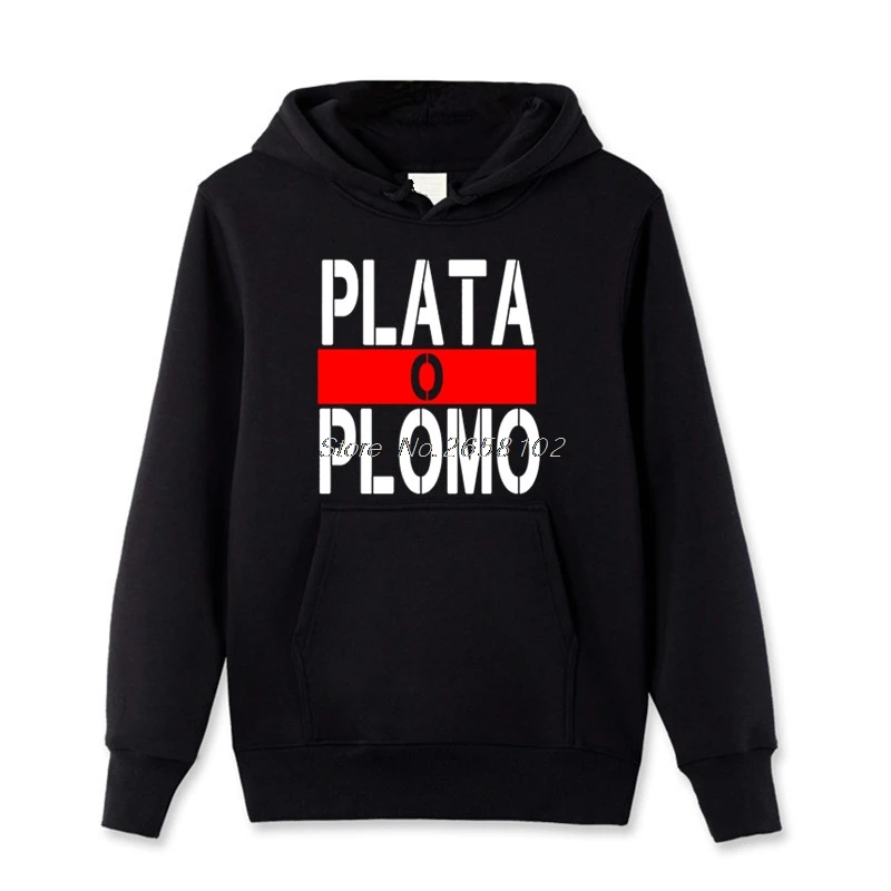 Spring Autumn New Brand Clothing Plata O Plomo Hoodies Men Narcos Pablo Escobar Hoody Cotton Hip Hop Pullover Sweatshirt