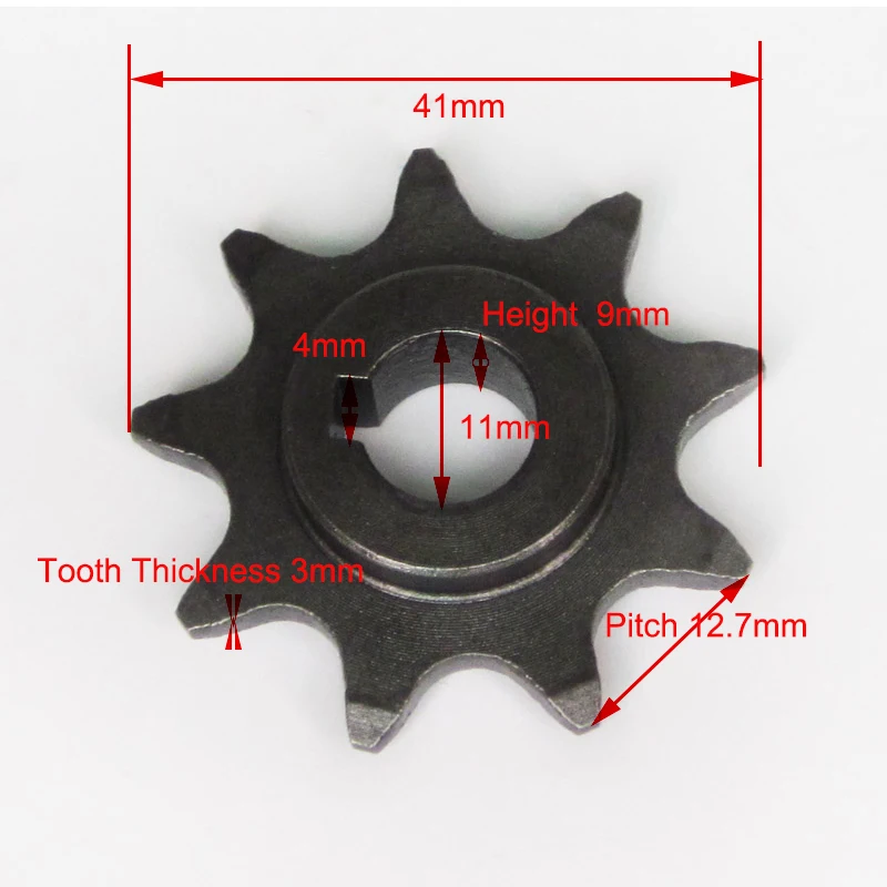 9 Teeth Sprocket Pinion Gear fit 1/2 x 1/8 Chain Unite Motor 1016Z 1018 Electric Scooter